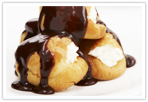 Profiteroles with chocolate sauce